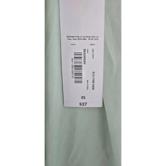 Liz Claiborne Womens Seagreen Pleated Short Sleeve Blouse XS - Picture 5 of 7